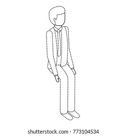 isometric businessman sit pose character