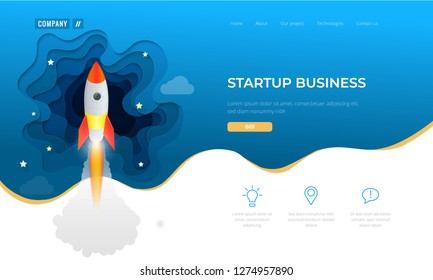 Isometric Businnes Start Up for web page, banner, presentation, social media concept landing page design. Income and Success. Vector Business Infographics illustration.