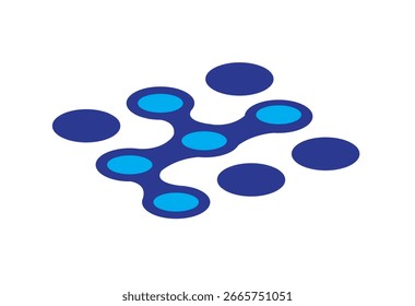 Isometrische Schaltflächen mit Konnektivitätskonzept. Bearbeitbare ClipArt.