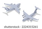 Isometric C-17 Globemaster III is a large military transport aircraft. Military Aviation. Strategic and tactical airlifter