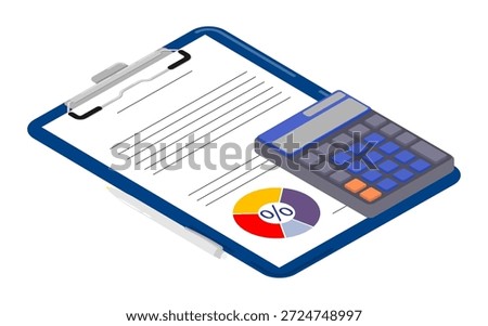 Isometric calculation of the loan volume and conclusion of a bank agreement for preferential credit services. Isolated cartoon vector on white background top view. NO AI GEN