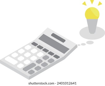 Isometric calculator and miniature light bulb