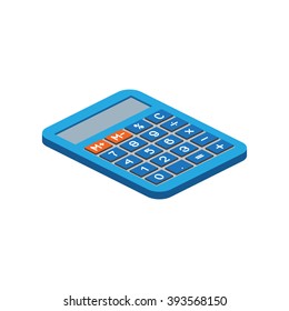 Isometric calculator on white background. For web design and application interface, also useful for infographics.Vector illustration.