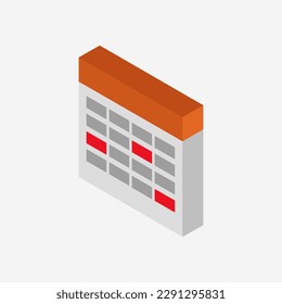 Calendario isométrico en segundo plano