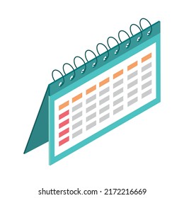 isometric calendar plan icon isolated
