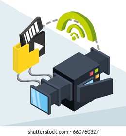 isometric camcorder with files apps and net wifi