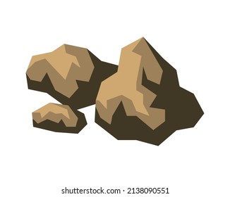 Isometric camping hiking active lifestyle vacation isometric composition with isolated image of cliff rocks vector illustration