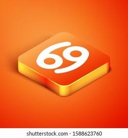 Isometric Cancer zodiac sign icon isolated on orange background. Astrological horoscope collection.  Vector Illustration