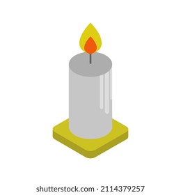 Una vela isométrica en el fondo