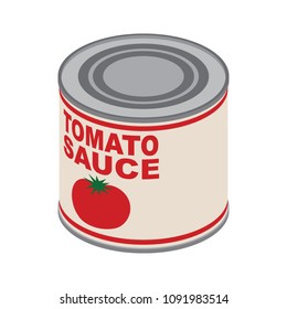 Isometric Canned Tomato Sauce Can