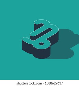 Isometric Capricorn zodiac sign icon isolated on green background. Astrological horoscope collection.  Vector Illustration