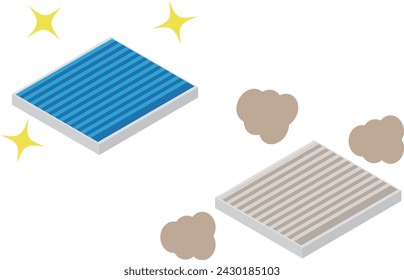 Isometric car air conditioner filter image material