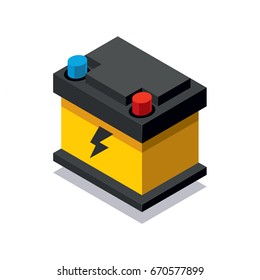 Isometric car battery icon
