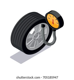 Isometric car compressor icon
