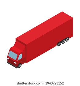 entrega isométrica de vehículos vectores de mercancías