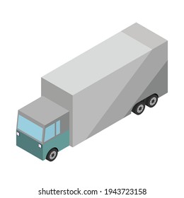 entrega isométrica de vehículos vectores de mercancías