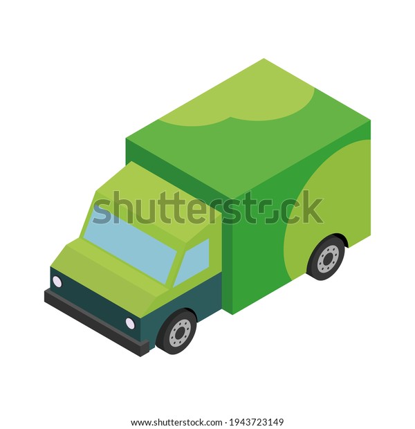 isometric car delivery of\
goods vector
