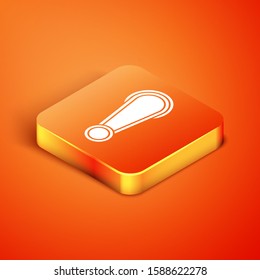 Isometric Car door handle icon isolated on orange background.  Vector Illustration
