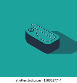 Isometric Car door handle icon isolated on green background.  Vector Illustration