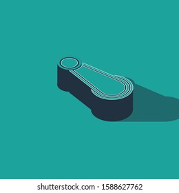 Isometric Car door handle icon isolated on green background.  Vector Illustration