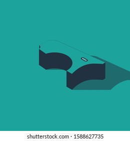 Isometric Car fender icon isolated on green background.  Vector Illustration