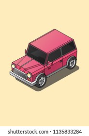 isometric car illustration