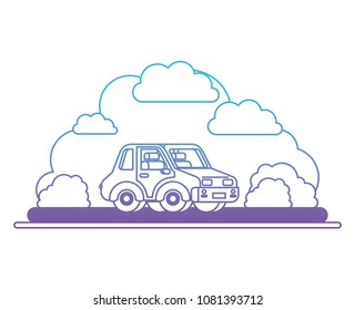 isometric car in landscape