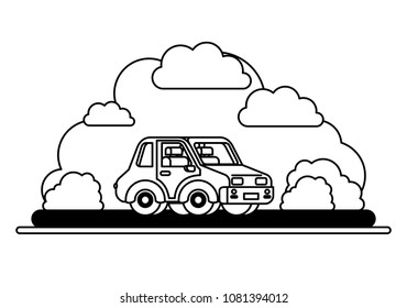 isometric car in landscape
