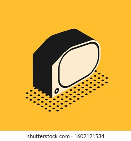 Isometric Car mirror icon isolated on yellow background.  Vector Illustration