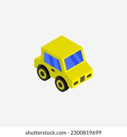 Isometric car on a background