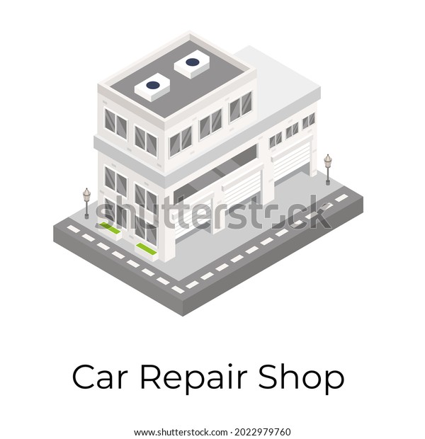 Isometric car repair shop\
icon