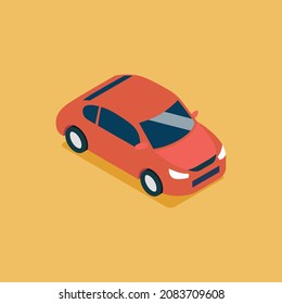 Isometric car vector illustration. Graphic design
