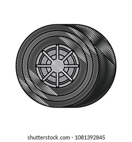 isometric car wheel icon
