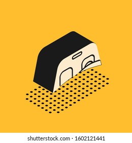 Isometric Car windscreen icon isolated on yellow background.  Vector Illustration