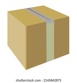 Isometric cardboard box isolated on white. ep 10.