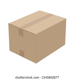 Caja de cartón isométrica aislada en blanco. 10 sep.