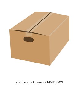 Isometric cardboard box isolated on white. ep 10.