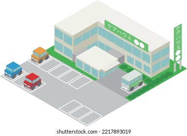 Isometric care house.
translation：care house 〇〇