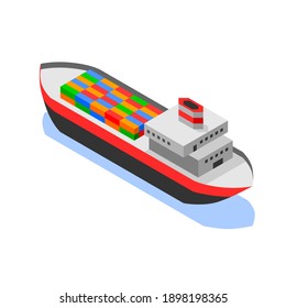 Contenedor de carga isométrico con fondo blanco. transporte. ilustración 