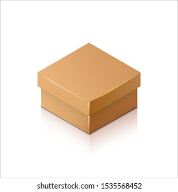 Isometric carton packaging box. 3D realistic icons. Vector illustration