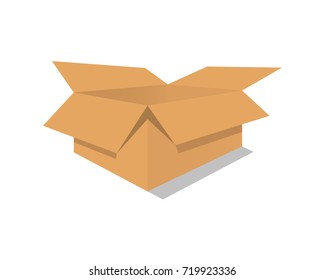 isometric carton packaging box brown