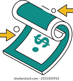 An isometric cash flow icon, ideal for showcasing effective money management in both personal and business finances.