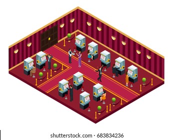 Isometric Casino Interior Room Template