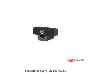 Isometric CCTV webcam elements Security and technology concept - webcam Vector illustration isolated on white background CCTV camera icons. Vector illustrations webCam.