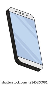 Teléfono celular isométrico. Simple ilustración 3d. Smartphone de caricatura aislado en fondo blanco. Dispositivo móvil plano con pantalla táctil. Plantilla de vectores para su diseño e infografía
