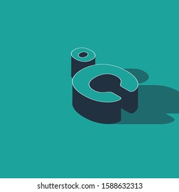 Isometric Celsius icon isolated on green background.  Vector Illustration