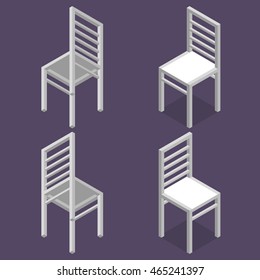 Isometric chair with a bottom view vector illustration