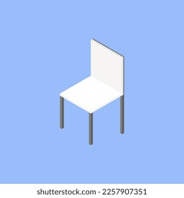 Isometric chair for decoration house. 3d Comfortable Furniture Armchair Design. Object on isolated background. Vector illustration concept