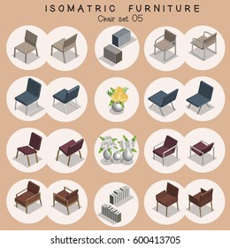 Isometric Chair Furniture Set