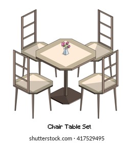 isometric chair table set